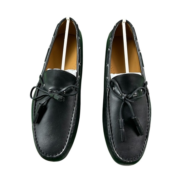 Ralph Lauren Harold Tassel Black Leather Driving Loafers  display picture 2